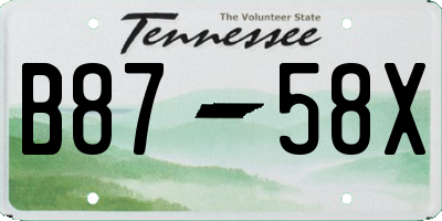 TN license plate B8758X
