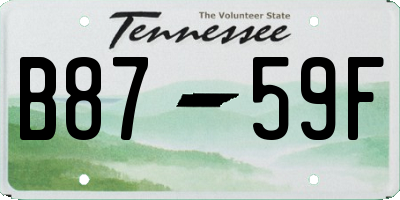 TN license plate B8759F