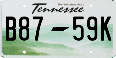 TN license plate B8759K