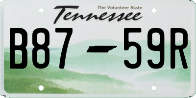TN license plate B8759R
