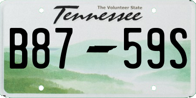 TN license plate B8759S