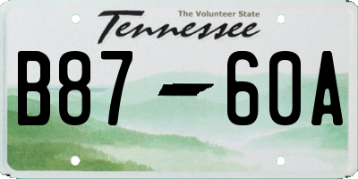 TN license plate B8760A