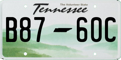 TN license plate B8760C