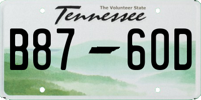 TN license plate B8760D