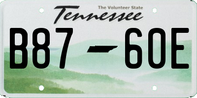 TN license plate B8760E