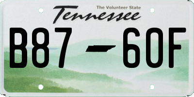 TN license plate B8760F