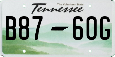 TN license plate B8760G