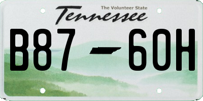 TN license plate B8760H