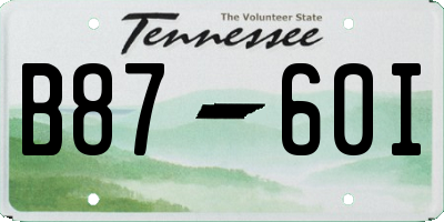 TN license plate B8760I