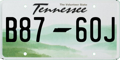 TN license plate B8760J