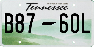 TN license plate B8760L