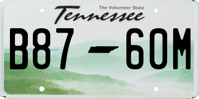 TN license plate B8760M