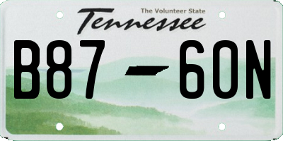 TN license plate B8760N
