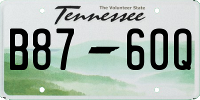TN license plate B8760Q