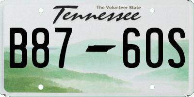 TN license plate B8760S