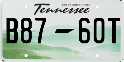 TN license plate B8760T