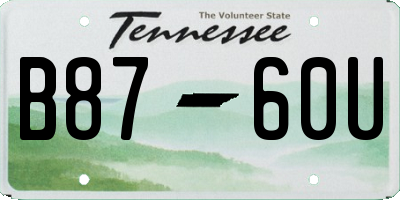 TN license plate B8760U