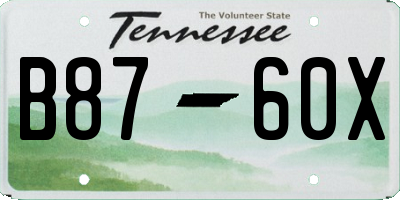 TN license plate B8760X