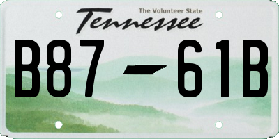 TN license plate B8761B