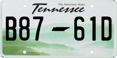 TN license plate B8761D