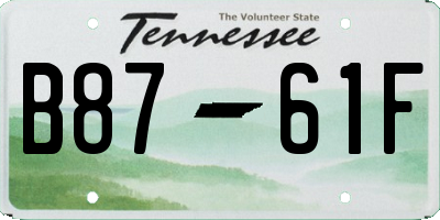 TN license plate B8761F