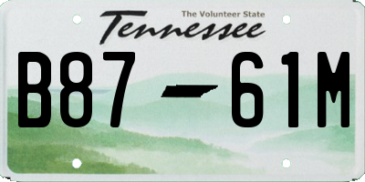 TN license plate B8761M