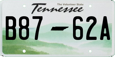 TN license plate B8762A