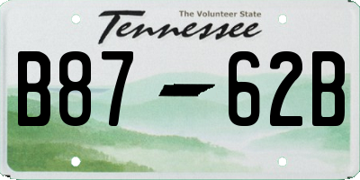 TN license plate B8762B
