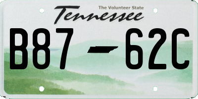 TN license plate B8762C