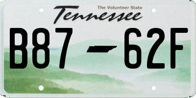 TN license plate B8762F