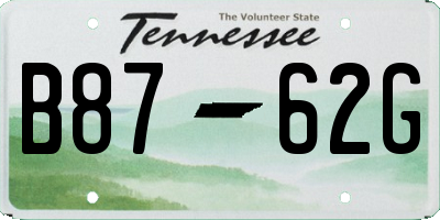 TN license plate B8762G