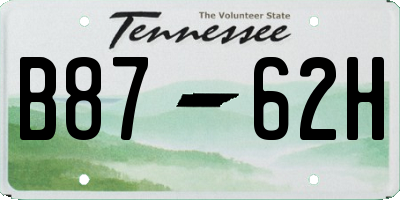 TN license plate B8762H
