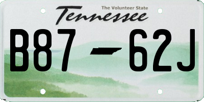 TN license plate B8762J
