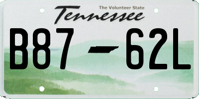 TN license plate B8762L