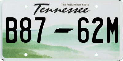 TN license plate B8762M