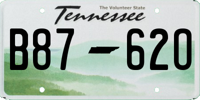 TN license plate B8762O