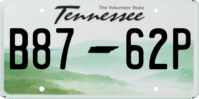 TN license plate B8762P