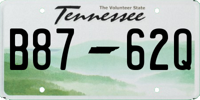 TN license plate B8762Q