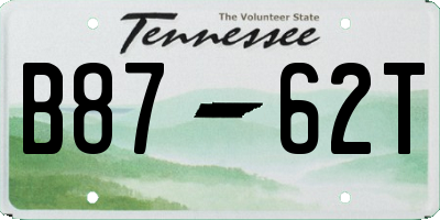 TN license plate B8762T