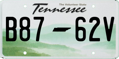 TN license plate B8762V