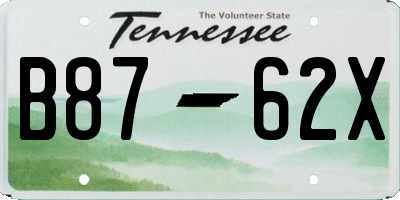 TN license plate B8762X