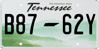 TN license plate B8762Y