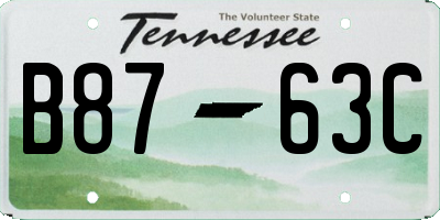 TN license plate B8763C