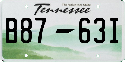 TN license plate B8763I