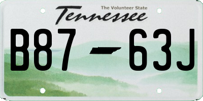 TN license plate B8763J