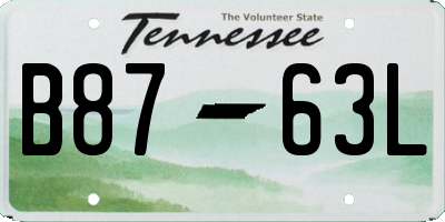 TN license plate B8763L