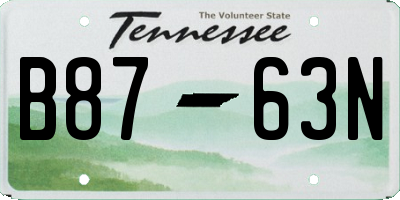 TN license plate B8763N