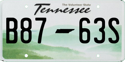 TN license plate B8763S