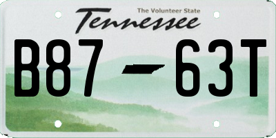 TN license plate B8763T