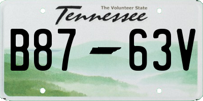 TN license plate B8763V